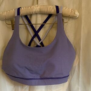 Lululemon Athletica Blue and Purple Striped Sports Bra, size 10